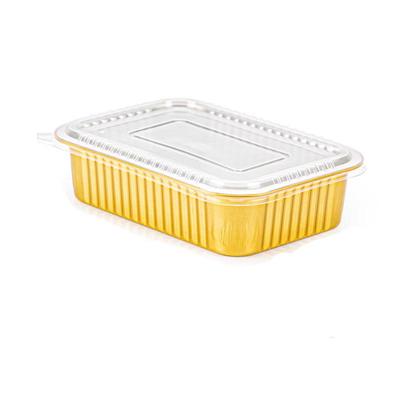 Qianxing 750ml Square Aluminum Foil Takeaway Boxes with PP Lids, 100 Sets