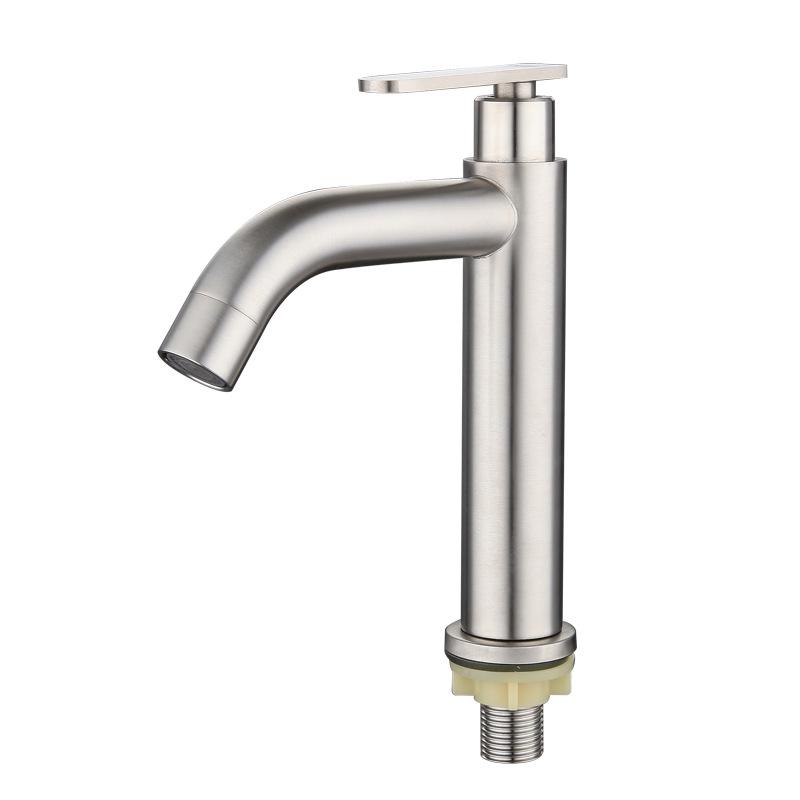 Washbasin Single Cold Water Faucet Household 304 Stainless Steel Ceramic Basin Washbasin Single Cold Water Faucet