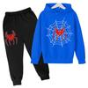 Autumn Winter Spider Printed Hoodies Sweatpants Set Fashionable Casual Warm Sports Long Sleeved Pants Men's Sport Wear