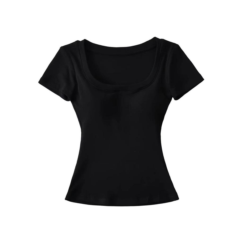 Women's Cartoon Chest Pad T-Shirt: Enhances Bust, Straight Shoulders, Short Sleeve Summer Vest