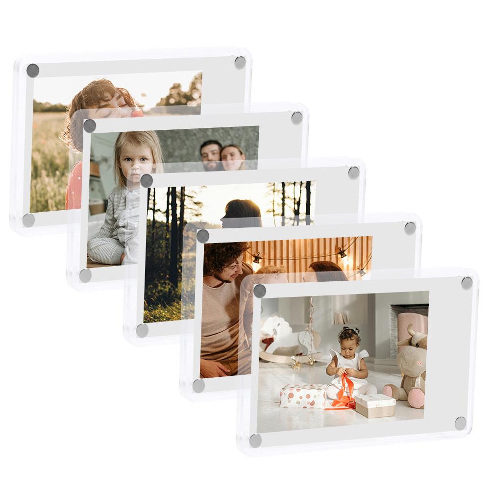 5 szt. Akrylowa Ramka Ekspozycyjna na Karty DIY Magnes na Lodówkę Ramka na Zdjęcia Dekoracja Domu