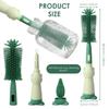 3 In 1 Silicone Baby Bottle Brush Cup Cleaning Set Straw Scrubber Newborn Milk Bottle Brush Portable Glass Cup Washing Tool