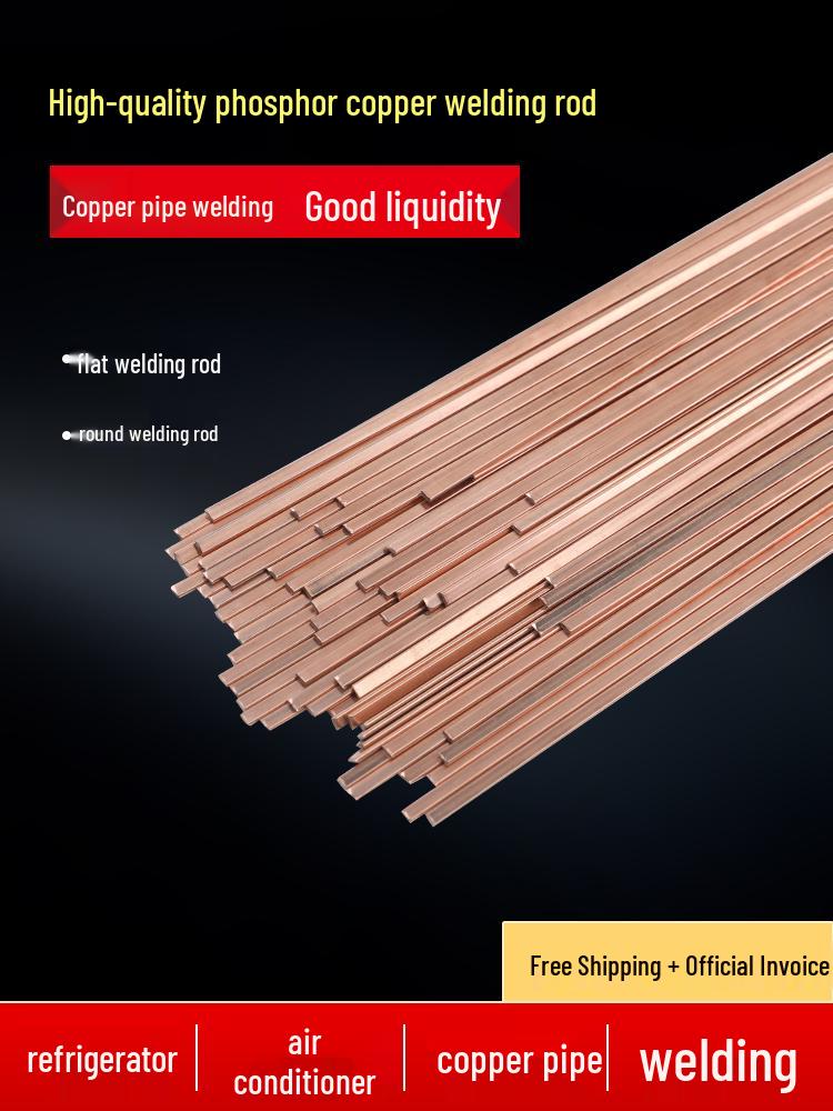 Phosphor Bronze Brazing Rod L201, Silver BCu93P Wire for HVAC Copper Pipe Gas Welding.