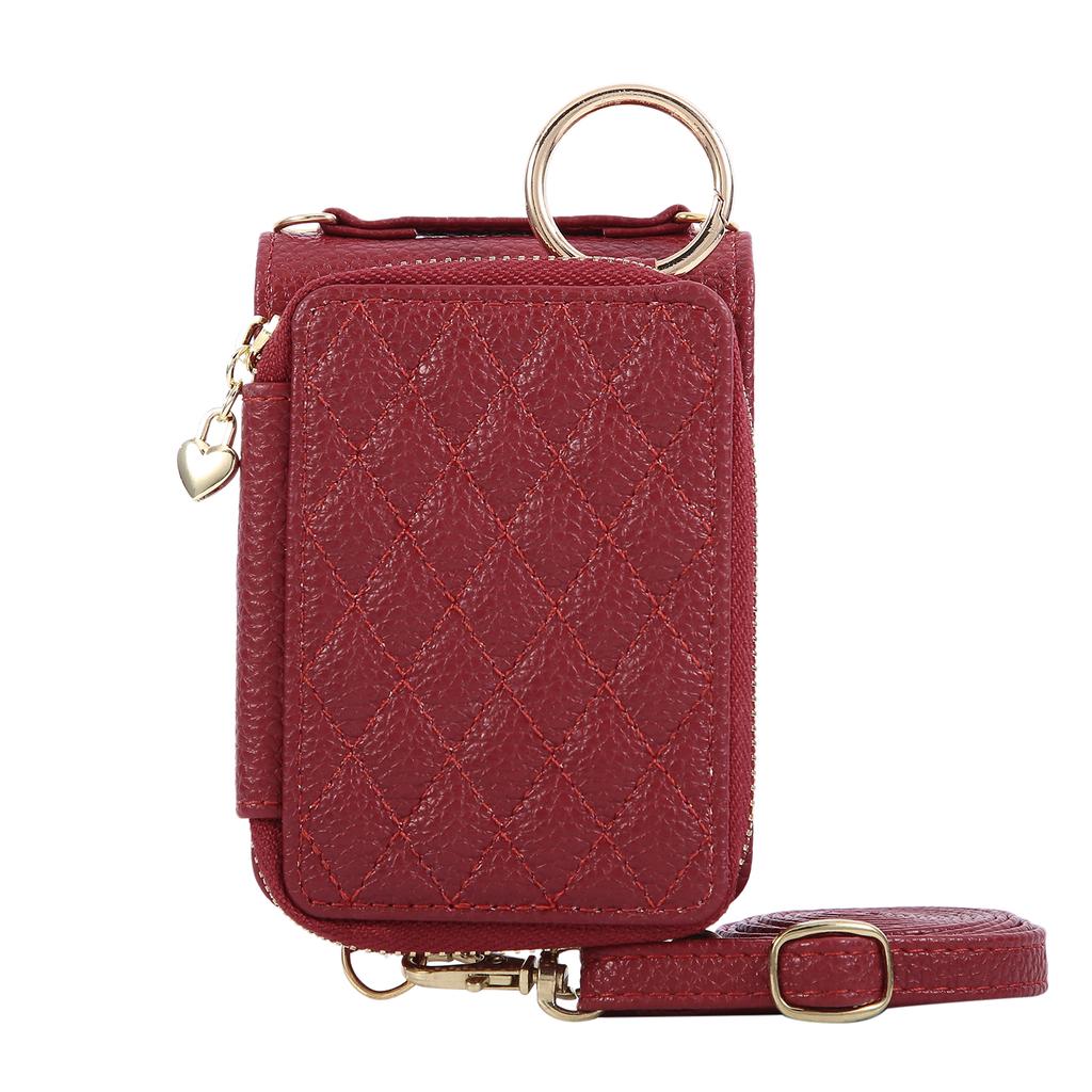 Zipper Cards Solt Wallet Leather Ring Holder Case For Samsung Galaxy Z Flip 7 FE 6 5 4 3 5G Lanyard Bag Purse Crossbody Cover