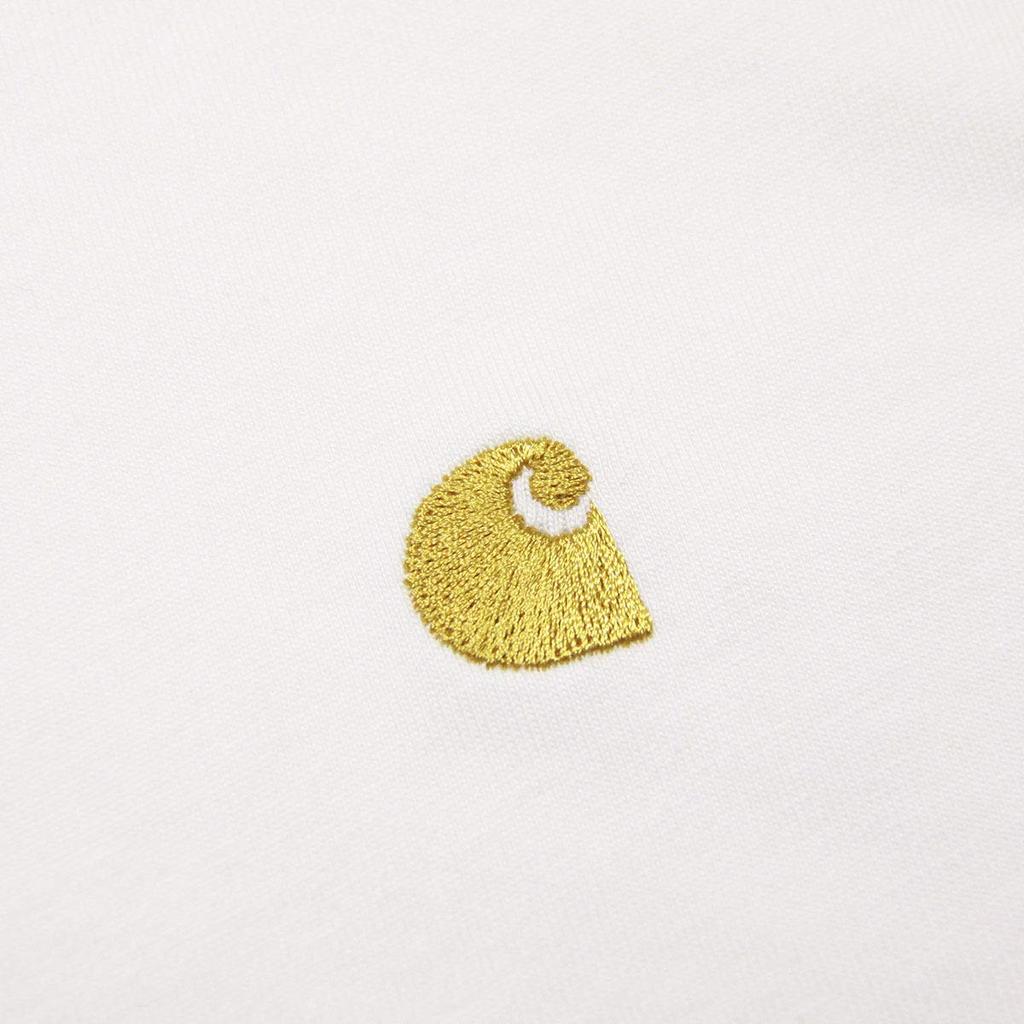 Carhartt WIP Logo Long Sleeve Size M Men's T-Shirt, White/Gold, (I026392 00RXX), Code 414258b001-3.