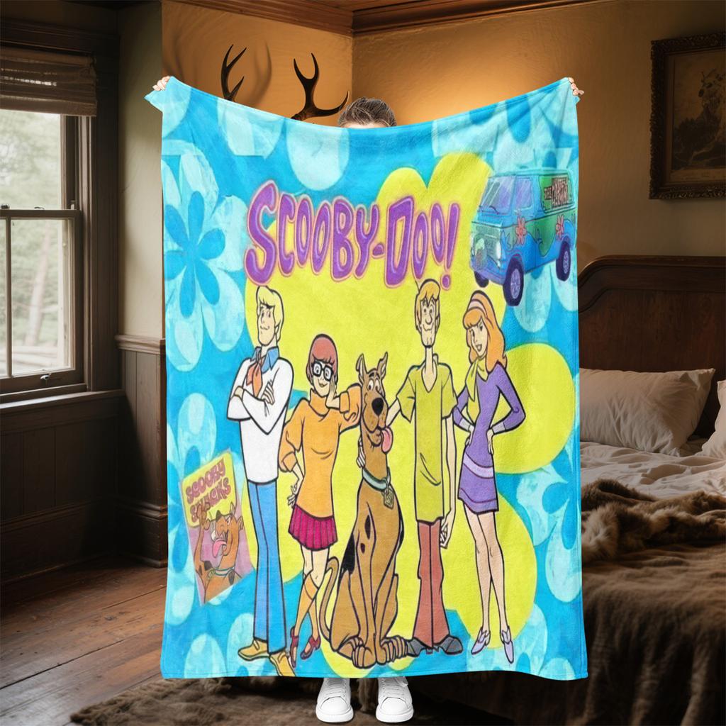 Filme de animação de aventura comédia de fantasia de Halloween Scooby-Doo cobertor macio decoração de casa para cochilo quatro estações quente cobertor Sherpa U10