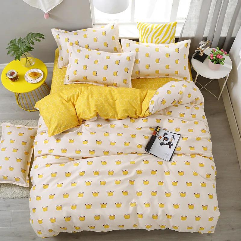 Cartoon Duck Duvet Cover Twin Queen Size, Cute Farmhouse Livestock Yellow Duck Bedding Set for Kids Boy Bedroom Decor 3/4pcs Set