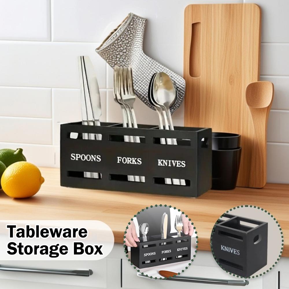 Tableware Storage Rack 3 Compartments Kitchen Restaurant Storage Spoon Fork Multipurpose Tools S5I8