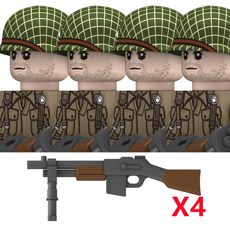 WW2 US 101st Airborne Division Military Soldeirs Building Blocks Air Force Army Infantry Bazuca Weapons Accessories Bricks Playthings
