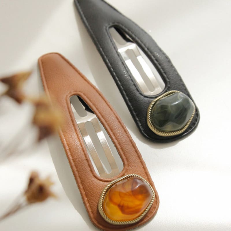 J.Lauren Leather Formica Point Hair Pin H01258