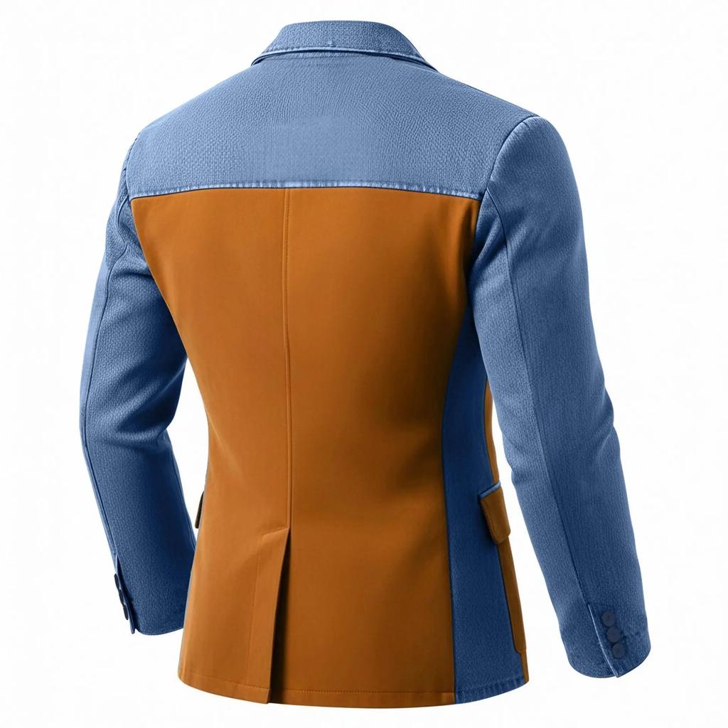 Frühling Herbst Herren Patchwork Blazer Mode Anzugjacke Hohe Qualität Schlank Lässig Blazer Mäntel Mann