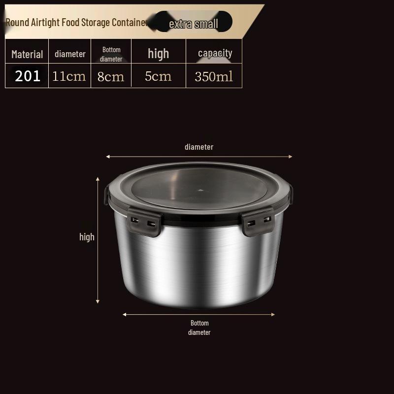 304 Stainless Steel Round Lunch Box - Sealed Bento & Food Storage Container