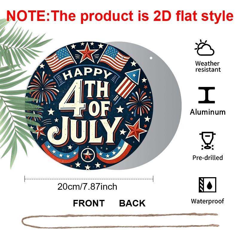 2D Flat Aluminum Wall Hanging In The Style of The 250th Anniversary of The Founding of The United States, Available In Various Sizes and With A