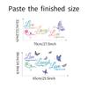 Vibrant Live Laugh Love Quote with Butterflies Wall Sticker for Bedroom Home Decor Removable Self-Adhesive Decal