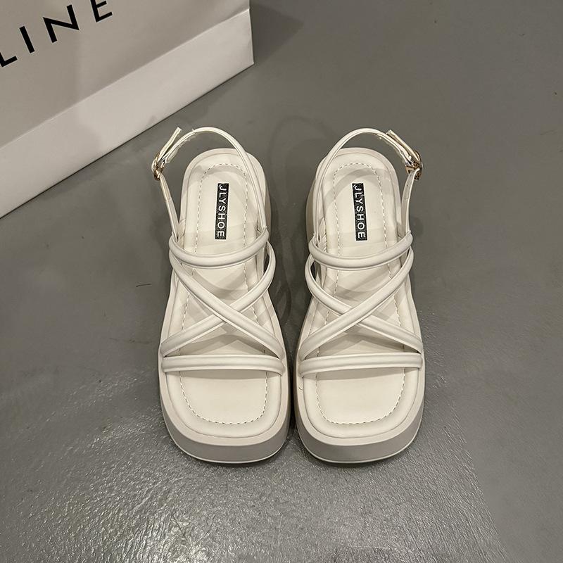 French Fairy Style Platform Sandals Women's Summer Wear with Skirt 2025 New Versatile Wedge Heel Roman Shoes