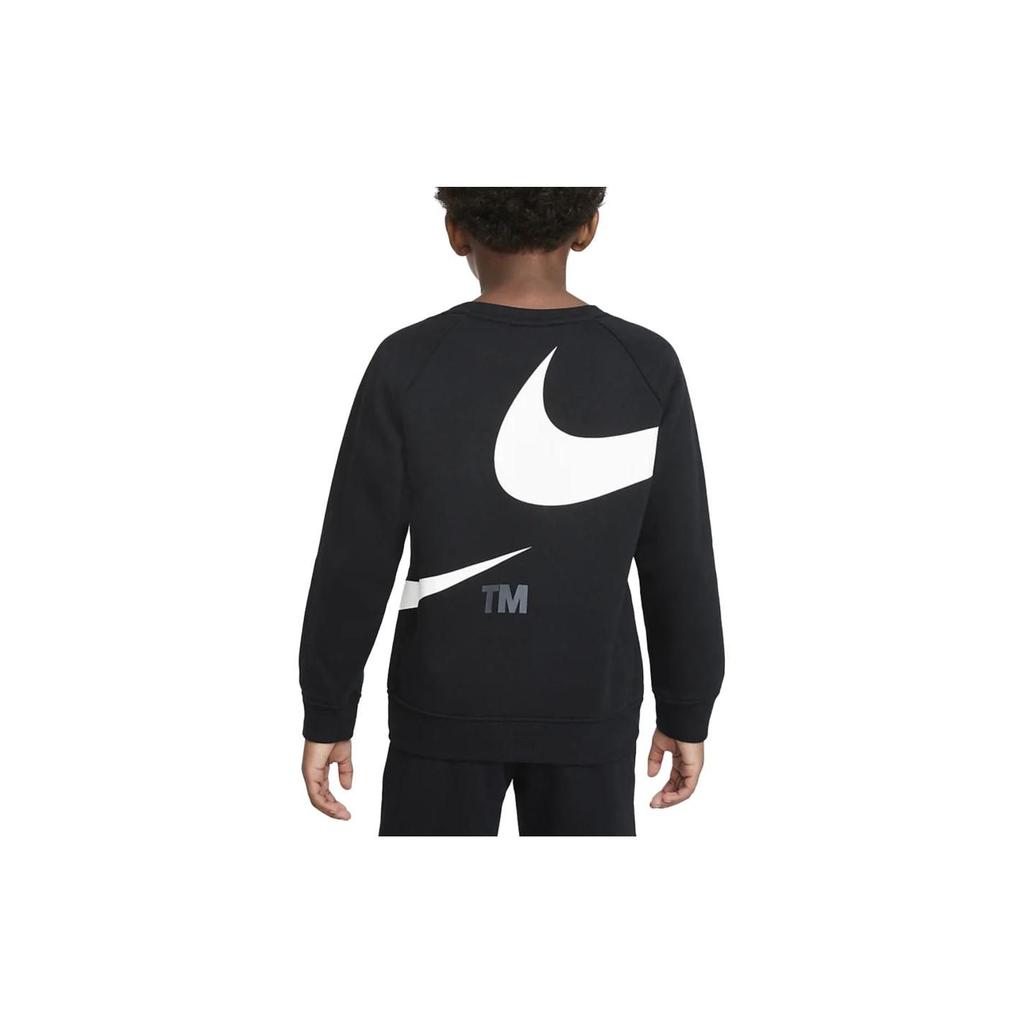 Nike Color Block Round Neck Casual Long Sleeve Fleece Sweatshirt Kids tops Black DR5585-010