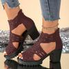 Thick-heeled Shoes Sandals High-heeled Fish Mouth Women's Shoes