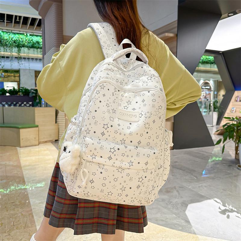 College Style Schoolbag Women's Large Capacity Five-Pointed Star Backpack