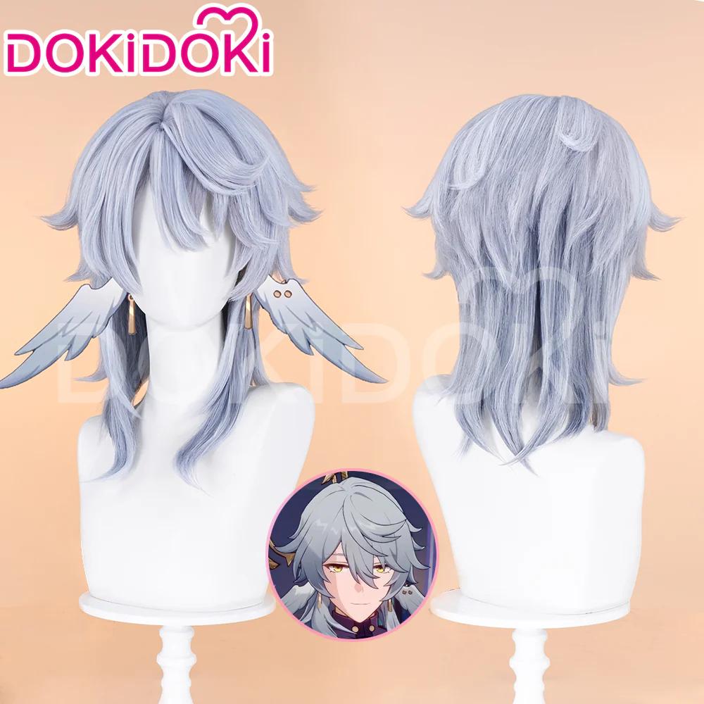 Zondag Robin Aventurijn Cosplay Pruik Spel Honkai:Star Rail DokiDoki Pruik Sunday HSR Black Swan Cosplay Pruik Gratis Pruikkap Halloween One Size gray