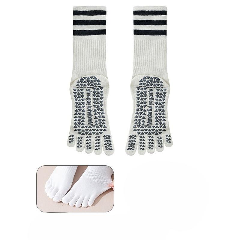 Five-finger Socks, Yoga Socks, Anti-slip Women's Pilates Socks, Anti-slip Socks, Yoga Socks, Autumn and Winter Mid-calf Style