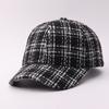 Japan and Korea Xiaoxiangfeng Plaid Baseball Cap Autumn and Winter Fashion Thickened Thousand Bird Plaid Curved Brim Cap