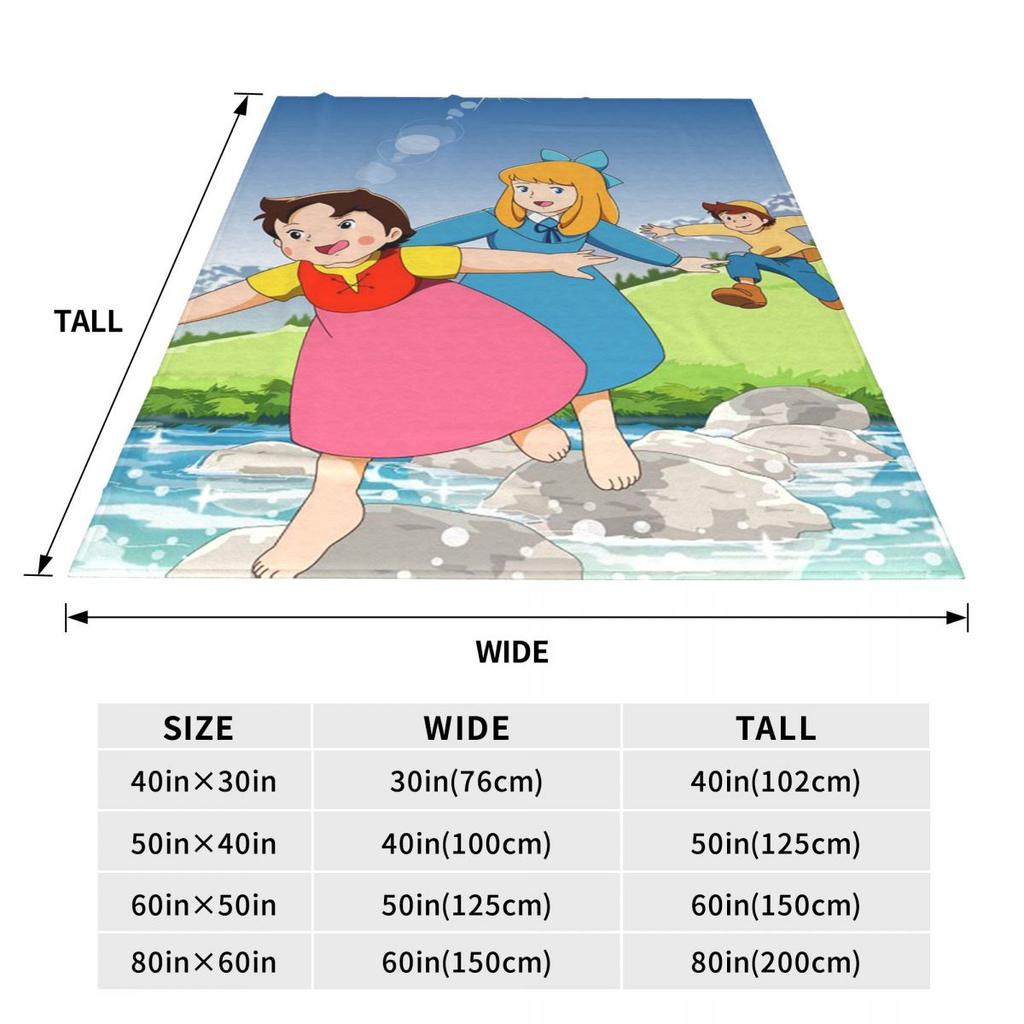 Heidi Ragazza delle Alpi Anime Coperte Morbida Calda Flanella Plaid Peluche per Letto Soggiorno Picnic Viaggio Casa Divano
