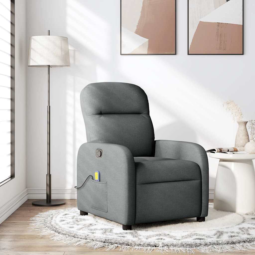 Vidaxl Foldable Massage Armchair, Dark Gray, Fabric Upholstered
