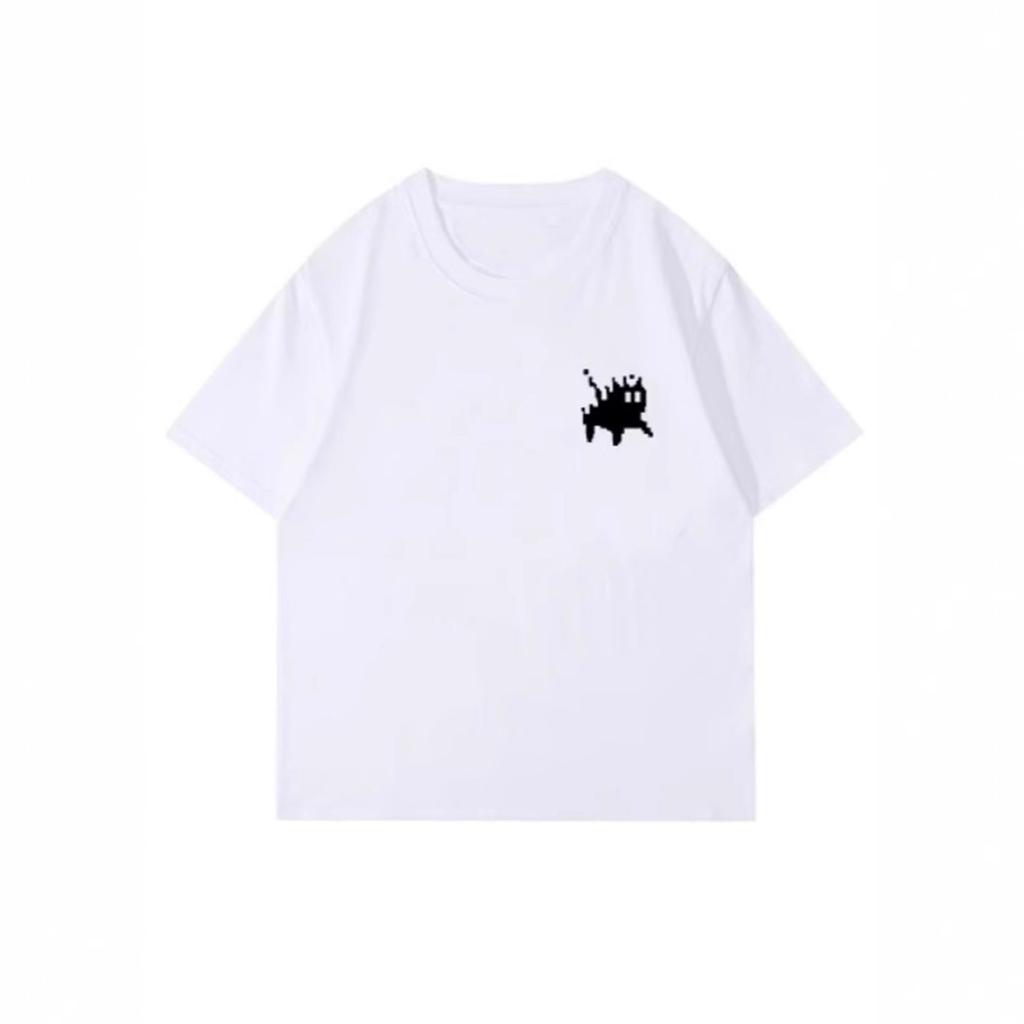 Summer new cotton couple short-sleeved T-shirt lazy style niche cat print design sense men's and women's top T-shirt