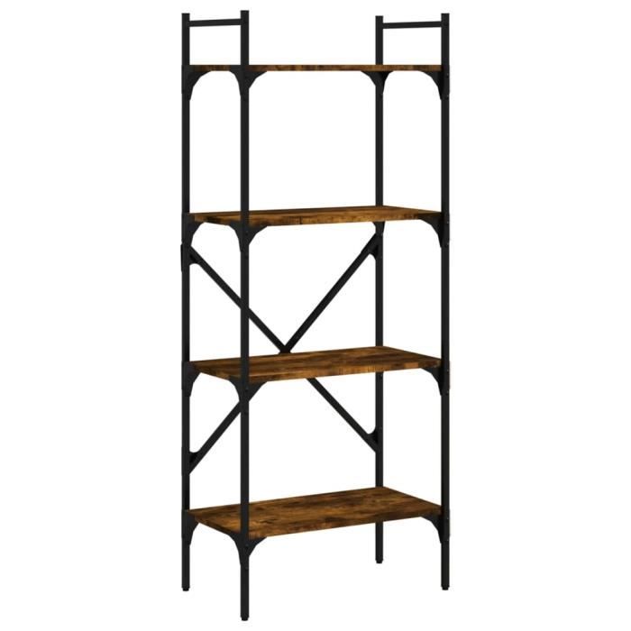 VidaXL Bibliothèque à 4 niveaux chêne fumé 56x31,5x138,5 cm 833340