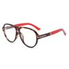 Two circles of new men's and women's plain face flat light toad glasses T-word anti-blue personalized glasses T-