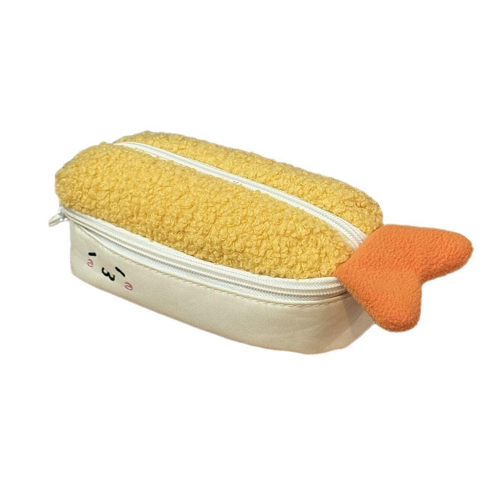 Plush Pen Bag Fried Shrimp Shape Stationery Bag New Pencil Case  School Office
