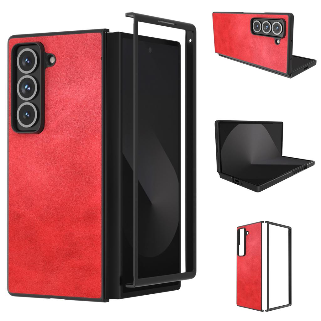 For Samsung Galaxy Z Fold Special Case Cowhide Texture Hard PC+PU Protective Phone Cover