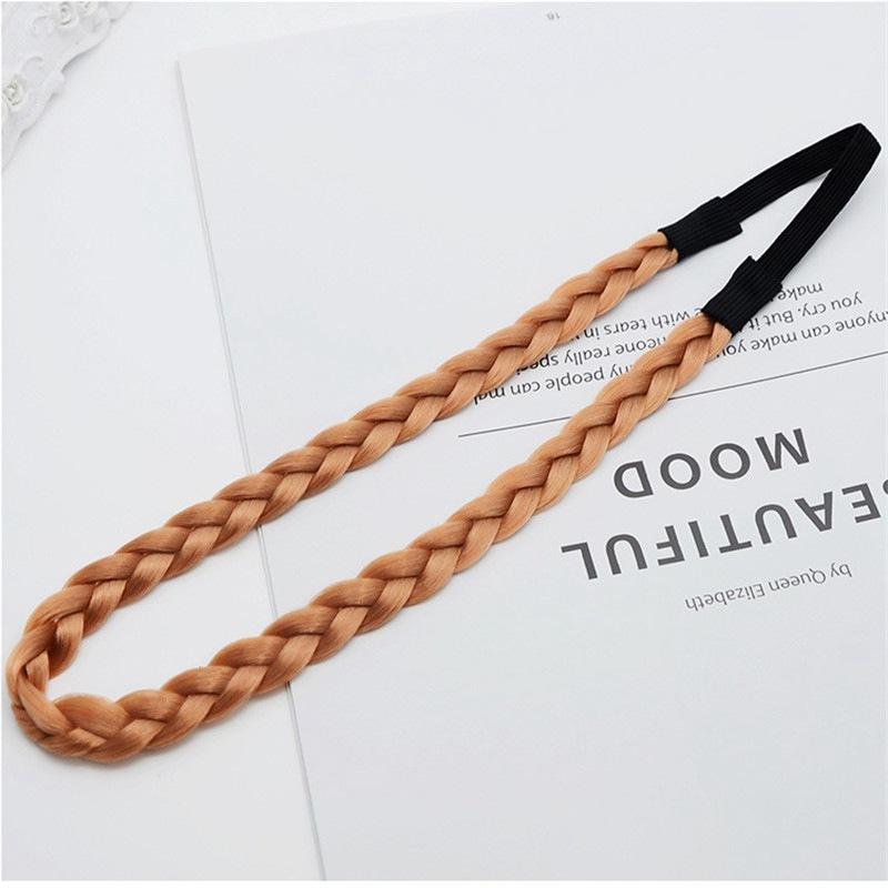 

Повязка для волос, женская популярная бандо, плетеная коса из синтетических волос, модная плетеная эластичная очаровательная повязка на голову 10mm жёлтый