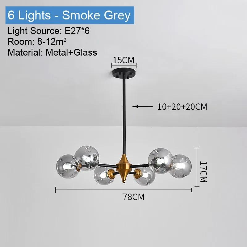 

Скандинавская роскошная люстра в виде стеклянного шара для гостиной, украшения дома, столовой, кухни, спальни, потолочная люстра, внутреннее освещение