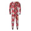 Christmas Print Parent-Child Outfit Hooded Zipper One-Piece Fashionable Home Suit Set
