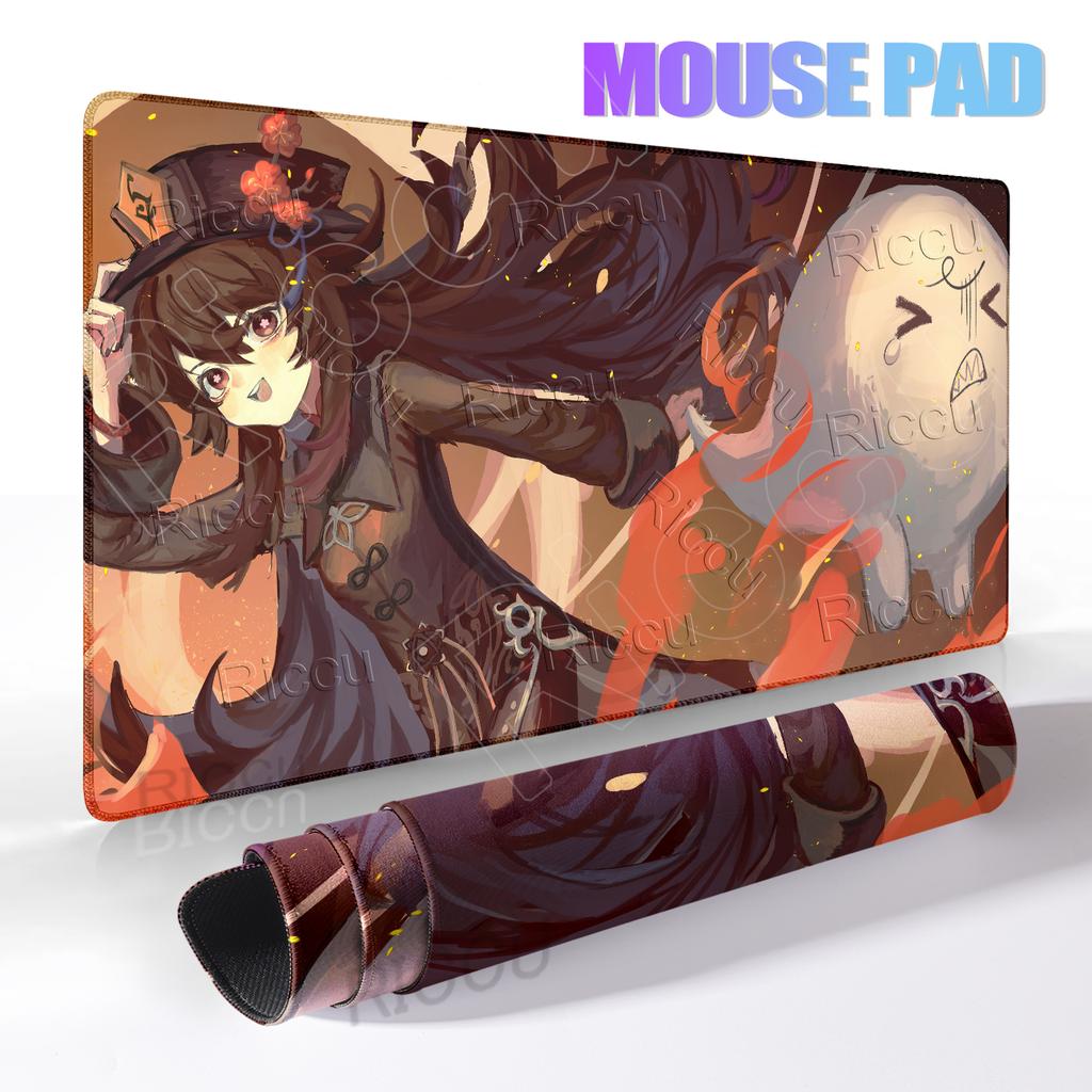 Extended Anime Kawaii Hu Tao Mousepad Non-slip Rubber Gaming Genshin Impact Mouse Pad Keyboard Professional Rugs Computer Carpet