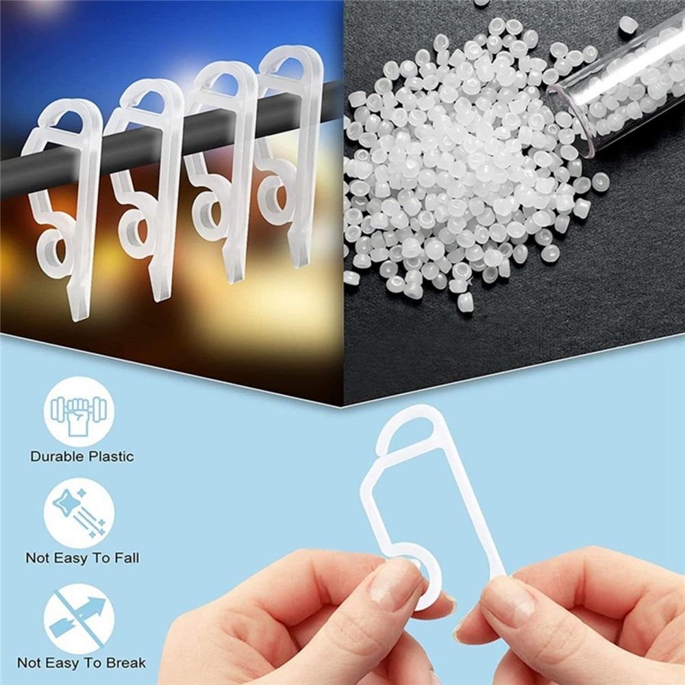 100 Bucăți Cleme Lumini de Crăciun Cârlige Jgheab Exterior - Pentru Agățarea Luminilor Decorative de Exterior în Șir de Halloween, Crăciun, Pom de Crăciun, Acoperișuri (Negru)