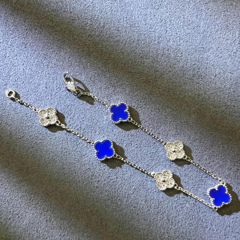 9MM Mini Six-flower Four-leaf Clover Bracelet White Mother-of-pearl Purple Chalcedony CNC Craft Simple and Versatile High-end Bracelet