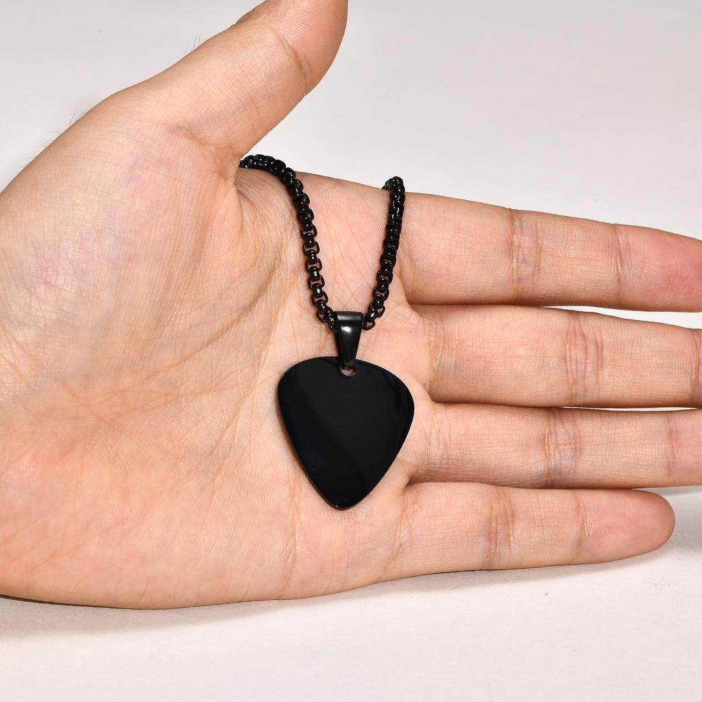 Edelstahl Gitarrenplektrum Halskette Anhänger Kragen Für Männer Jungen Schmuck Zubehör Für Musikliebhaber Geburtstagsparty Geschenk