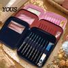 Knitting Tools Case 1 Set Crochet Hook Kit, 8 Sizes 2.5mm-6mm Yarn Portable Supplies with Storage , Soft TPR Handle Needle & Scissors