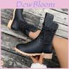 Stilvolle Damen-Wadenstiefel mit bequemem niedrigen Absatz und kuscheligem Futter für die Herbst-Winter-Mode