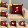 Christmas Red Santa Snowman Cushion Cover Soft Reversible Durable Pillow Cover MultiScene Use for Home Car Daily Comfort
