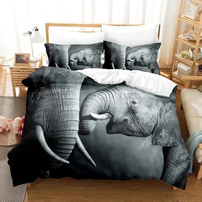 3D Elefant Bettwäschesets Bettbezugset mit Kissenbezug Twin Full Queen King Bettwäsche Bettwäsche