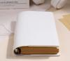 A6  Soft Pu Binder PU Clip-on Notebook Leather Loose Leaf Notebook Cover with Craft Line Notebooks Journal Stationery