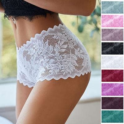 Kadınlar Seksi Dantel Külot Çiçek yapraklar Şeffaf Uderwear V-Bel Boyshort Kadın Yumuşak Nefes Intimates Lingerie