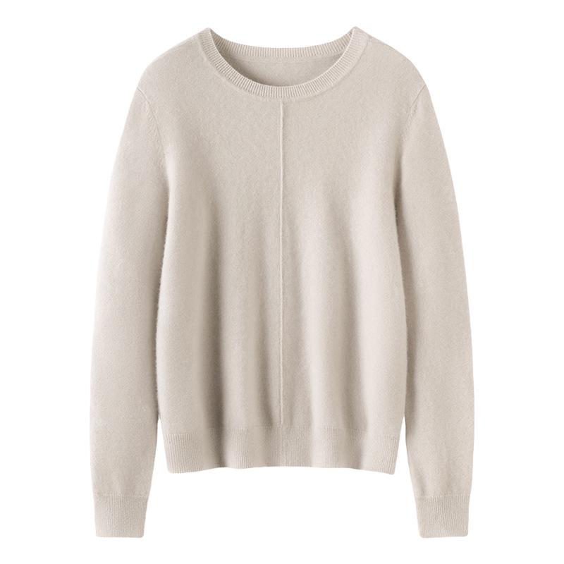 Lekasha Women's Soft Cashmere Round Neck Wool Knit Sweater