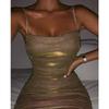 Fashion Pleated Hip-wrapped Suspender Dress Women Sexy Nightclub Sleeveless Backless Mini Short Party Dress Bodycon Elegant Slim Casual Clothing