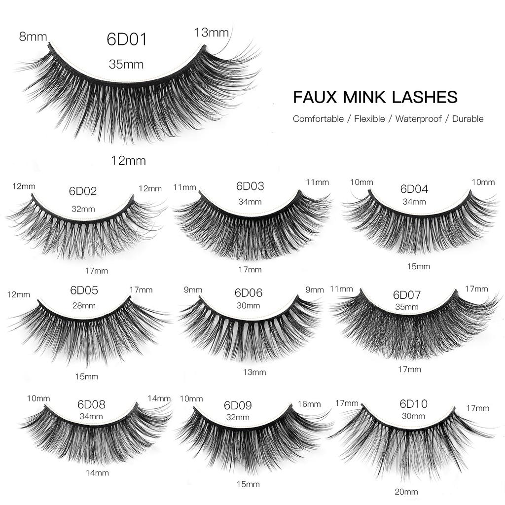 5 Pairs Of Eyelashes 6D Chemical Fiber Three-Dimensional Multi-Layer Crossed False Eyelashes Naturally Curl Eyelashes