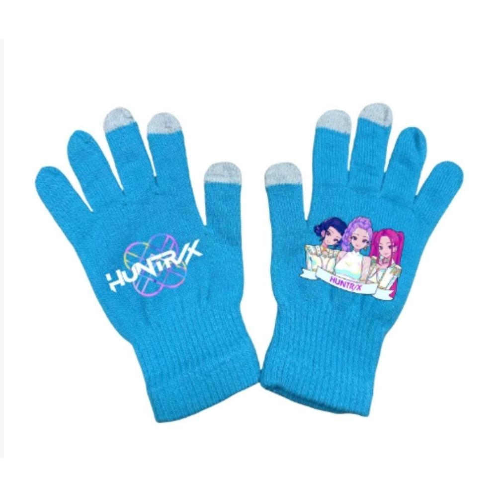 Set 2 Pezzi Cappello a Maglia e Guanti Invernali - Design Anime Kpop Demon Hunters, Carini Accessori Caldi per Ragazzi e Ragazze