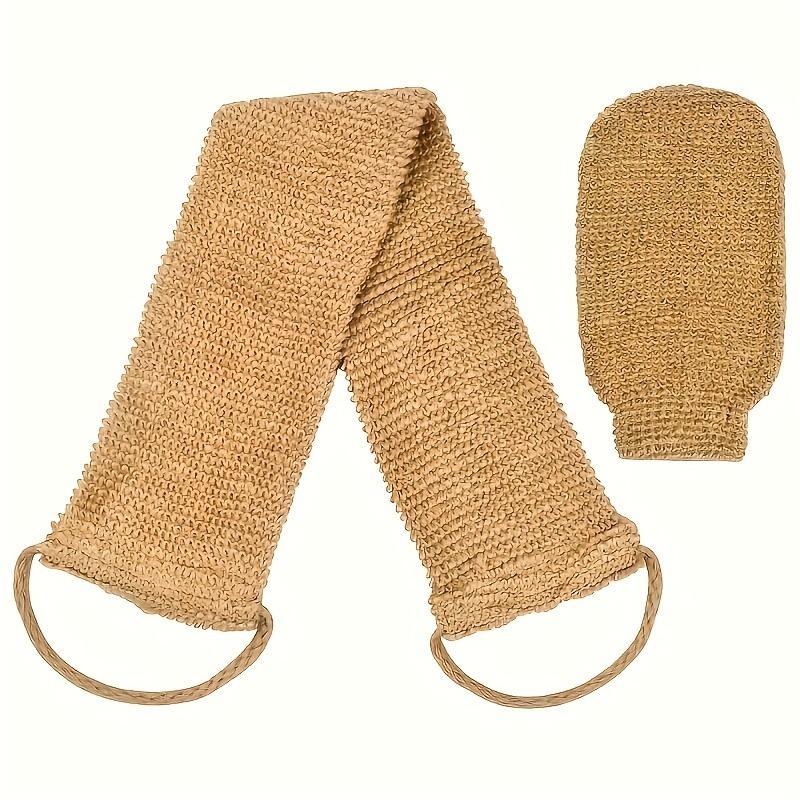 2pcs/set Natural Jute Bath Scrubber Back Exfoliator Exfoliating Gloves & Towels Eco-Friendly Bath Accessories for Deep Cleansing